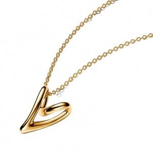 NEW PANDORA women's organically shaped heart pendant necklace in gold